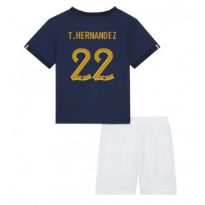 Francie Theo Hernandez #22 Dětské Domácí dres komplet MS 2022 Krátký Rukáv (+ trenýrky)